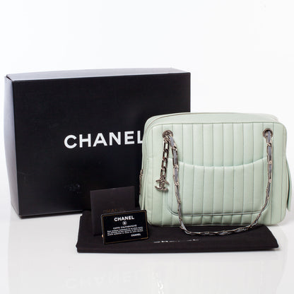 Chanel Lambskin Vertical Quilted Mademoiselle Camera Case Green 13 of 13