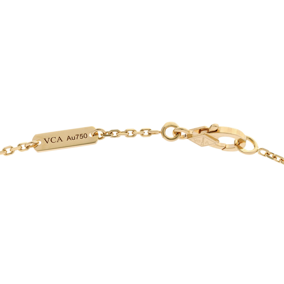 Van Cleef & Arpels 18K Yellow Gold Carnelian Vintage Alhambra Pendant Necklace 4 of 6