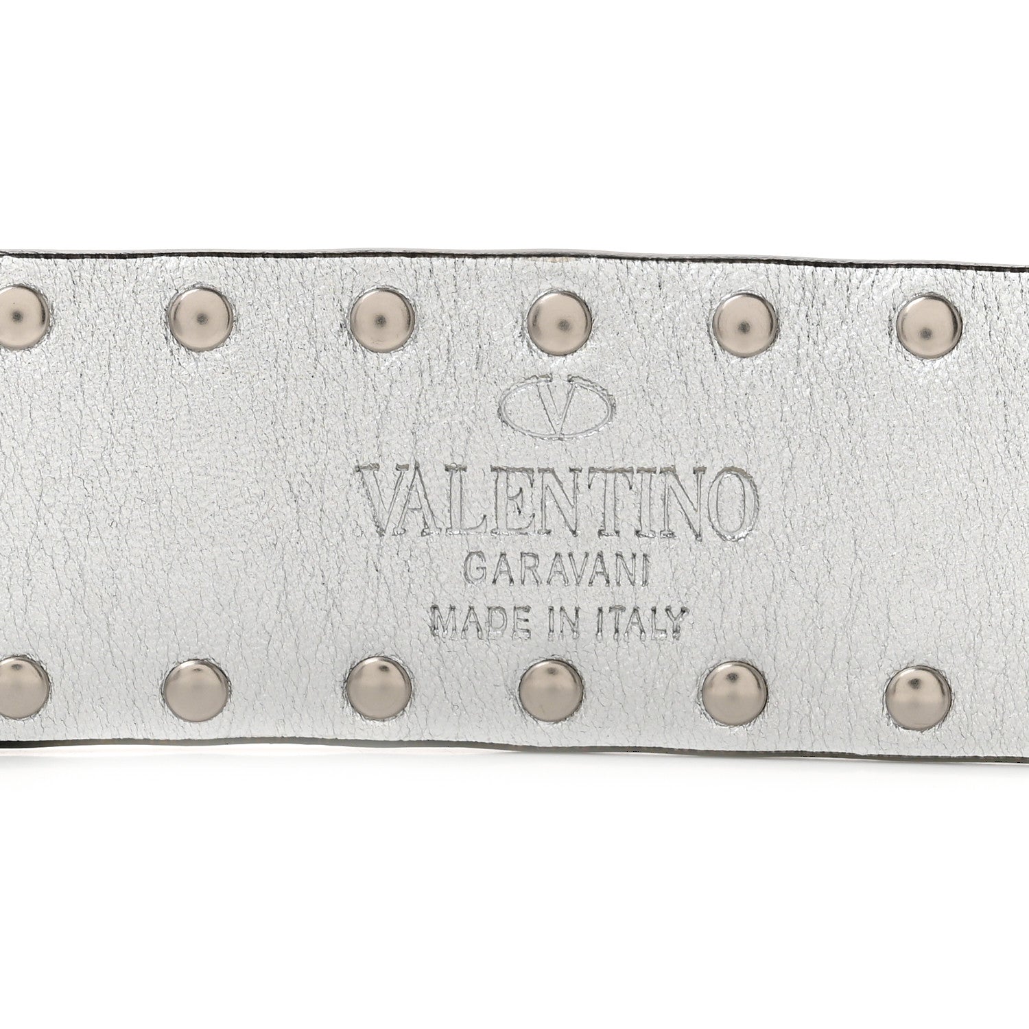 Valentino Garavani Metallic Lambskin Rockstud Spike Shoulder Strap Silver 3 of 4