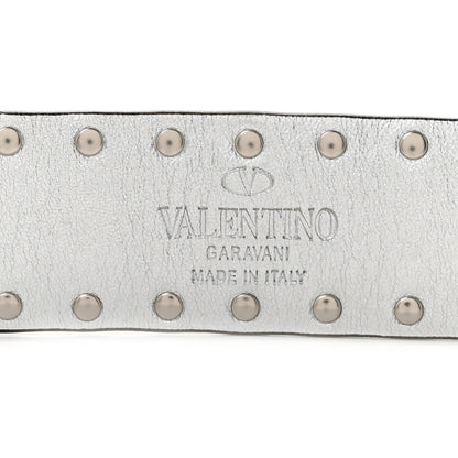 Valentino Garavani Metallic Lambskin Rockstud Spike Shoulder Strap Silver 3 of 4