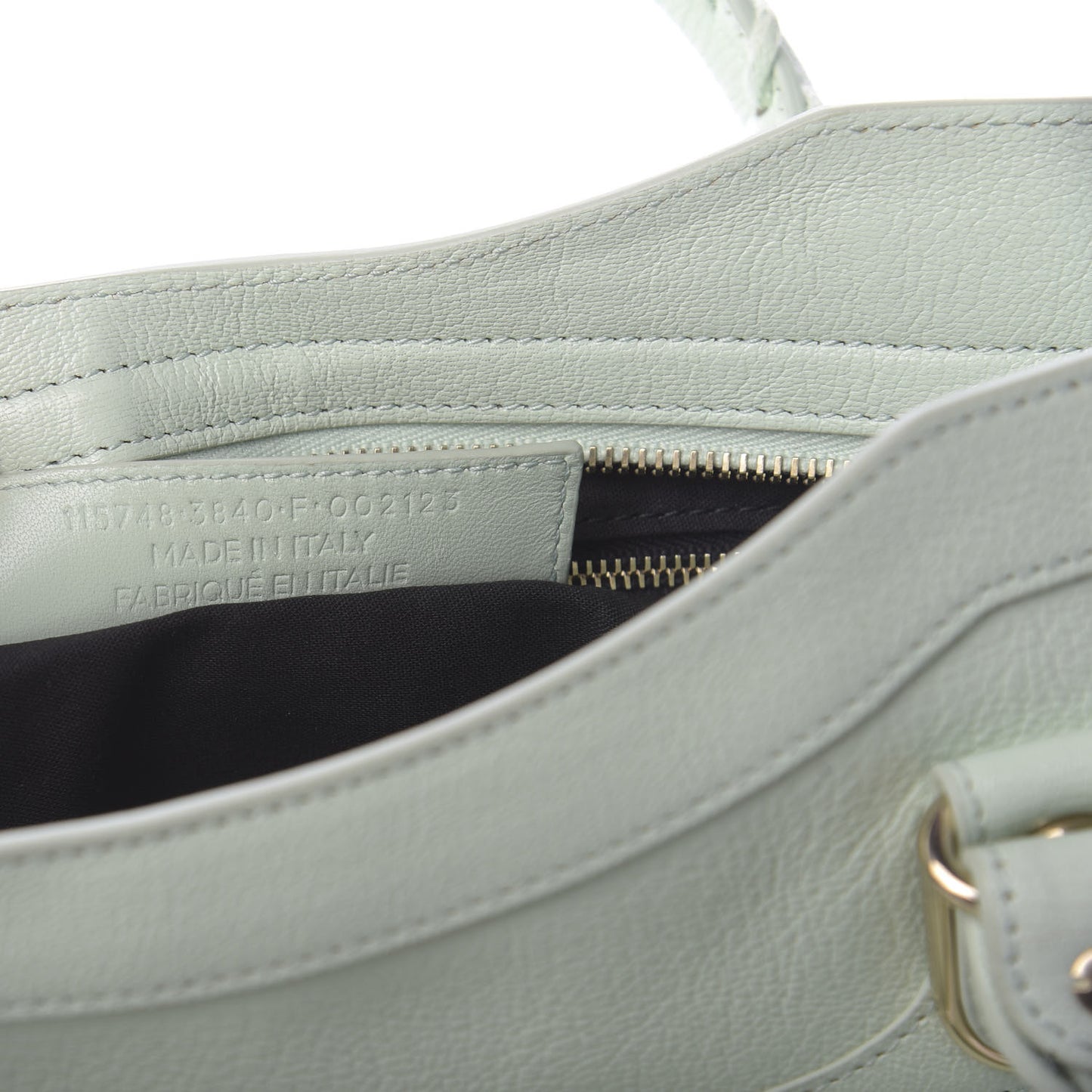 Chevre Gold Metallic Edge Hardware City Vert Anis