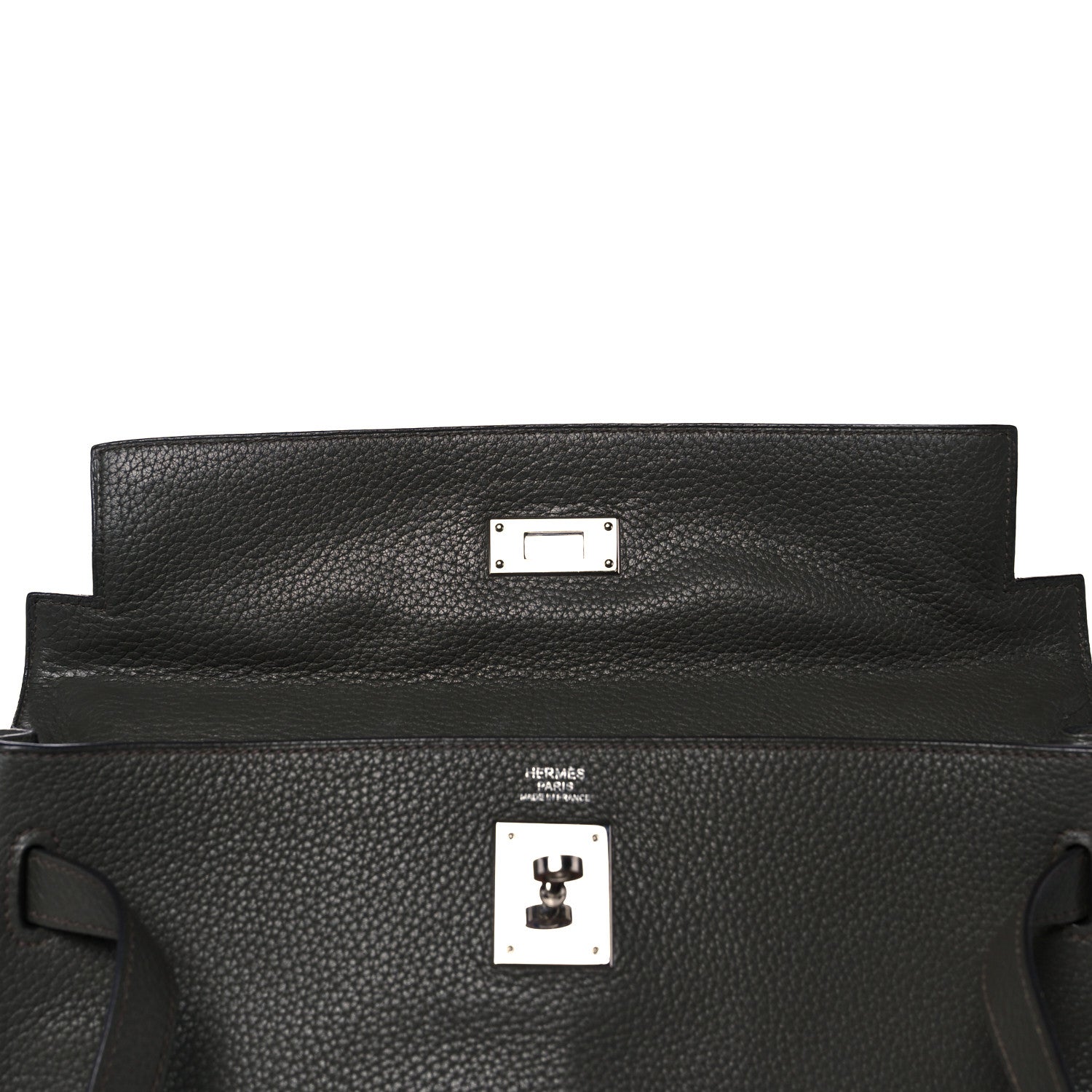 Hermes Taurillon Clemence Kelly Retourne 32 Vert De Gris 17 of 41