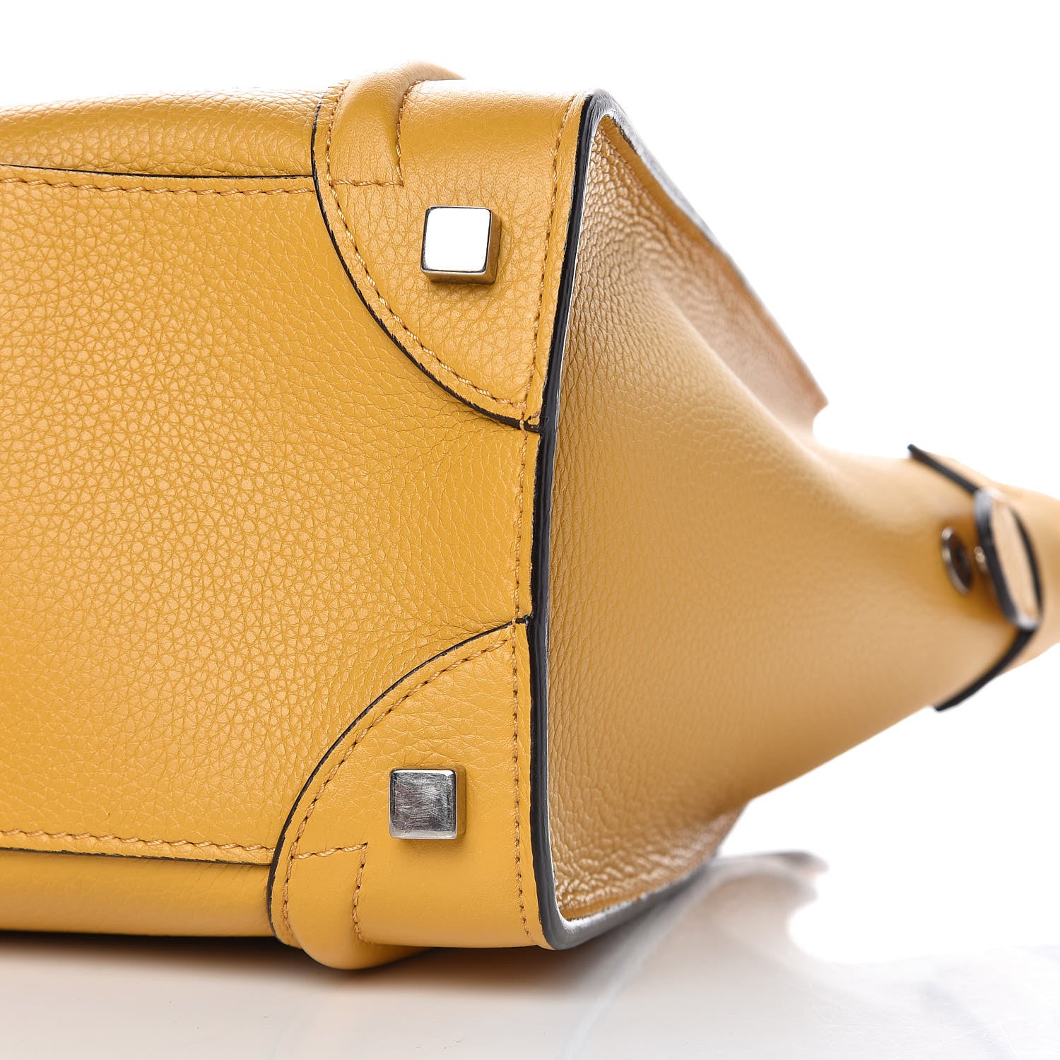Celine Drummed Calfskin Micro Luggage Ocre 6 of 13