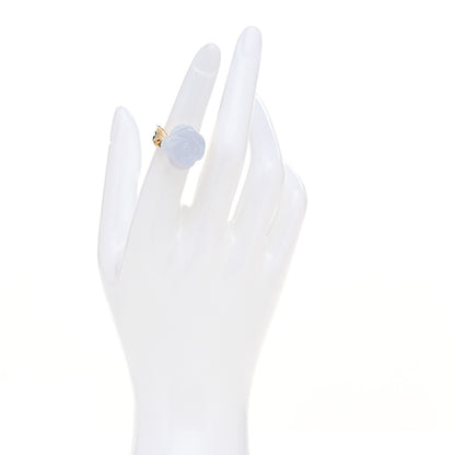 Christian Dior 18K Yellow Gold Diamond Chalcedony Rose Dior Pre Catelan Ring 50 5.25 2 of 5