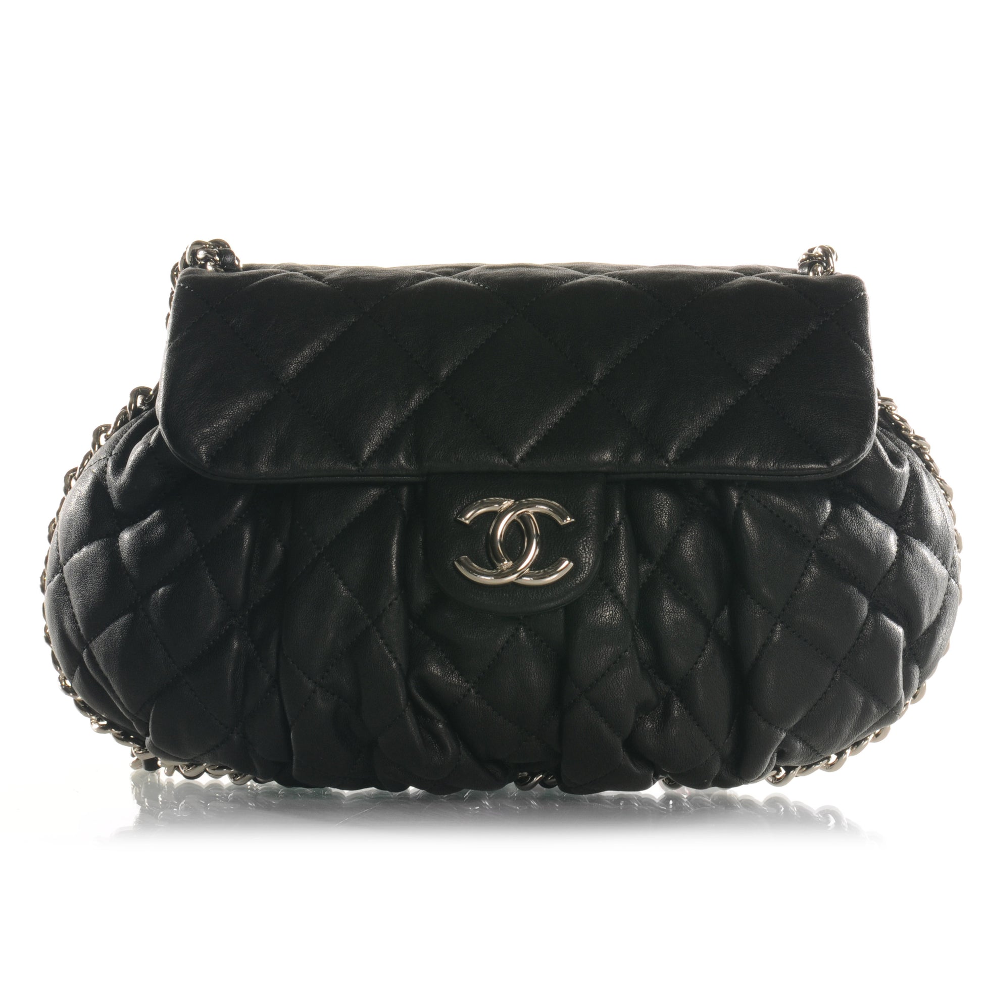 Chanel Lambskin Chain Around Medium Messenger Bag Black 1 of 8