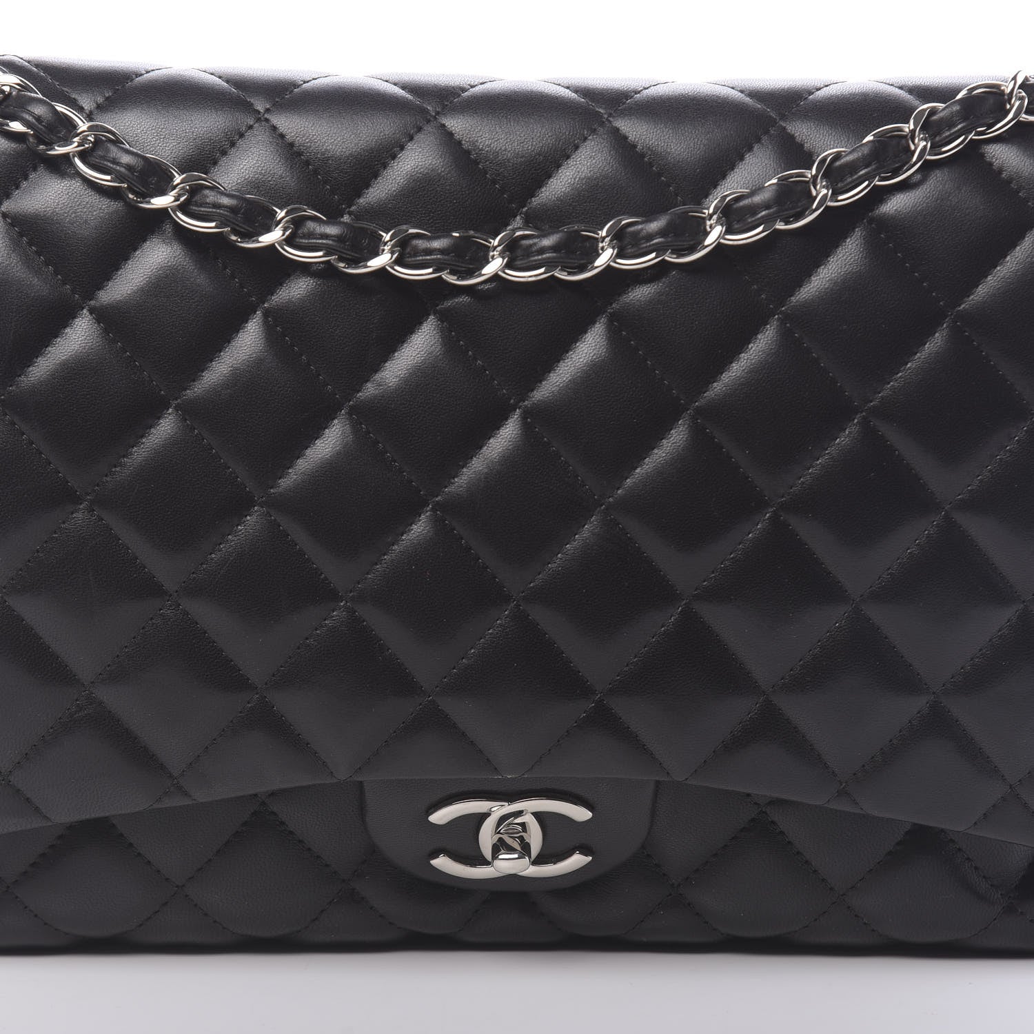 Chanel Lambskin Quilted Maxi Double Flap Black 15 of 15