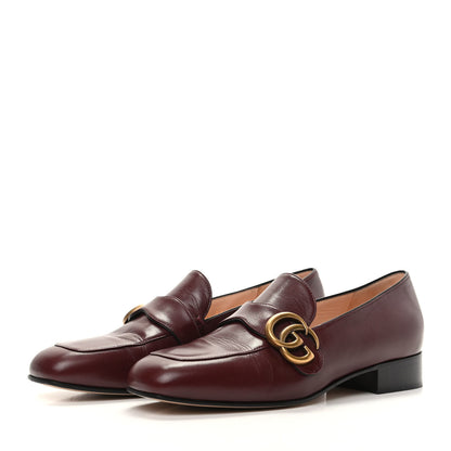 Gucci Malaga Kid Womens GG Marmont Loafers 36 Vintage Bordeaux 3 of 12