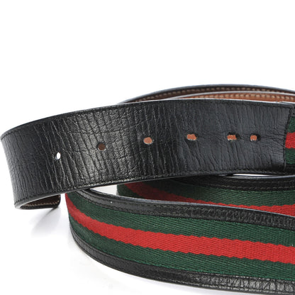Gucci Calfskin Web Interlocking G Belt 105 42 Black 4 of 6