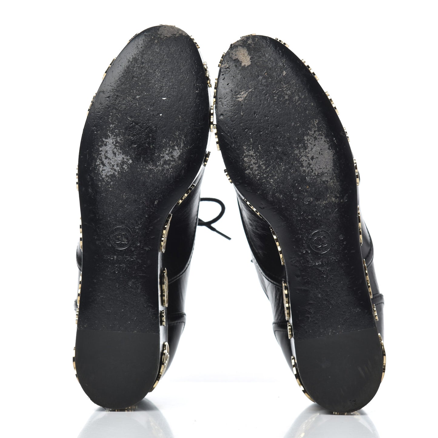 Crumpled Calfskin Lace Up Platform Oxfords 37 Black