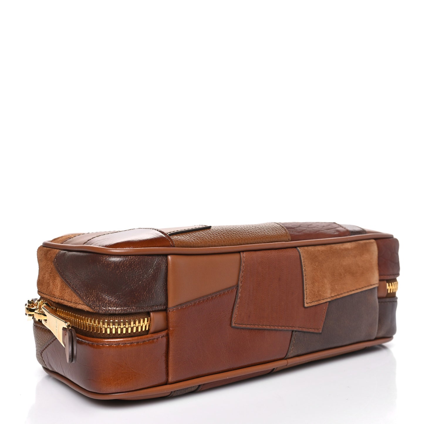 Nappa Patchwork Small Beau Top Handle Bag Cognac