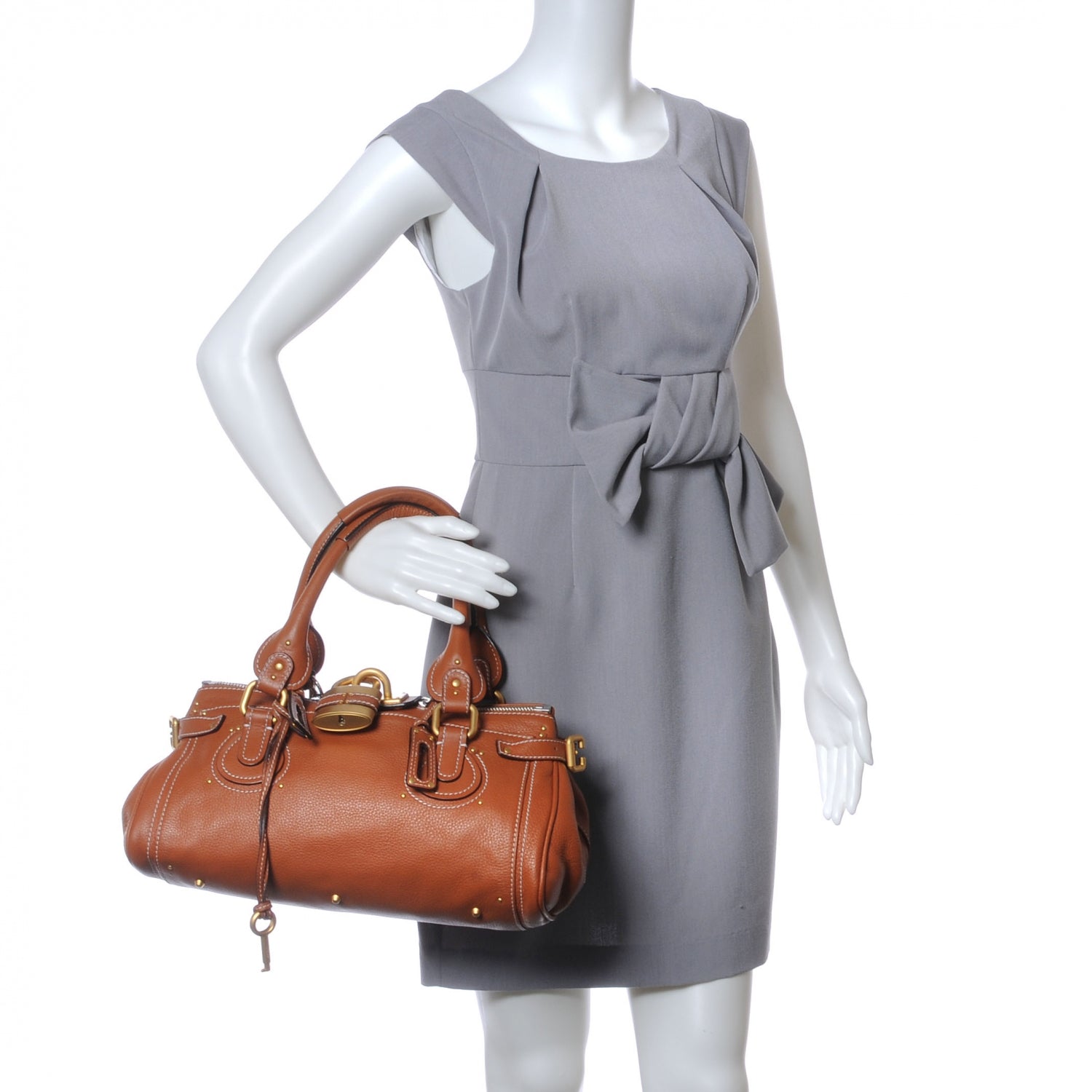 Chloe Leather Paddington Satchel Whiskey 2 of 8