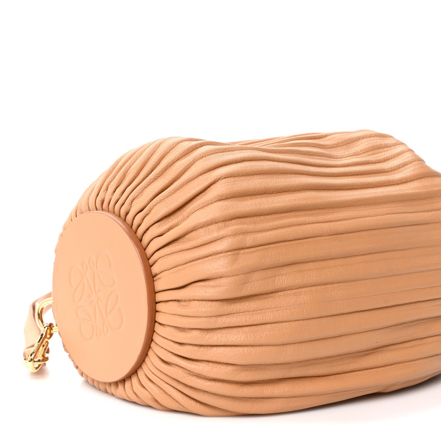 Loewe Lambskin Pleated Bracelet Pouch shoulder Bag Warm Desert 9 of 10