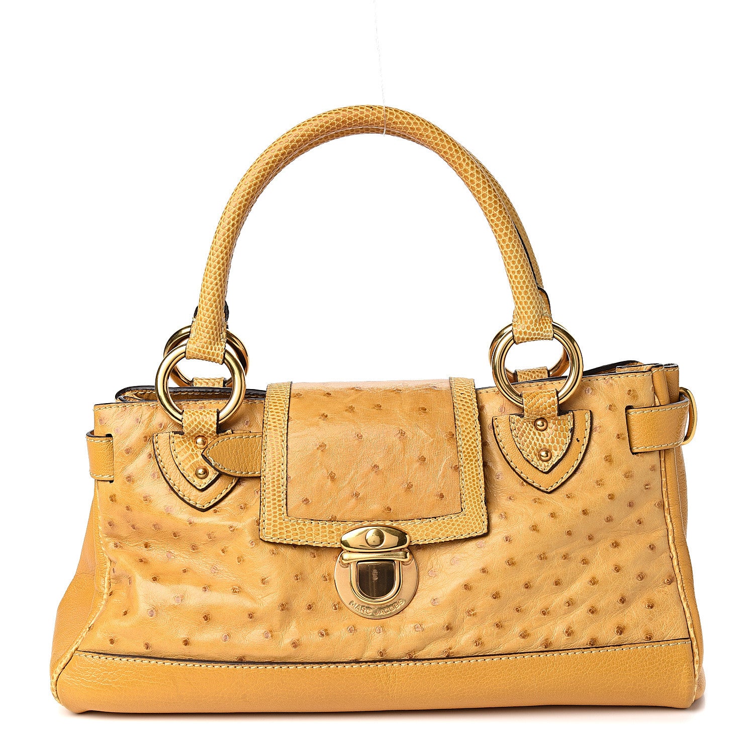 Marc Jacobs Ostrich Guinevere Satchel Yellow 1 of 10