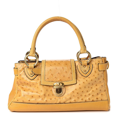 Marc Jacobs Ostrich Guinevere Satchel Yellow 1 of 10