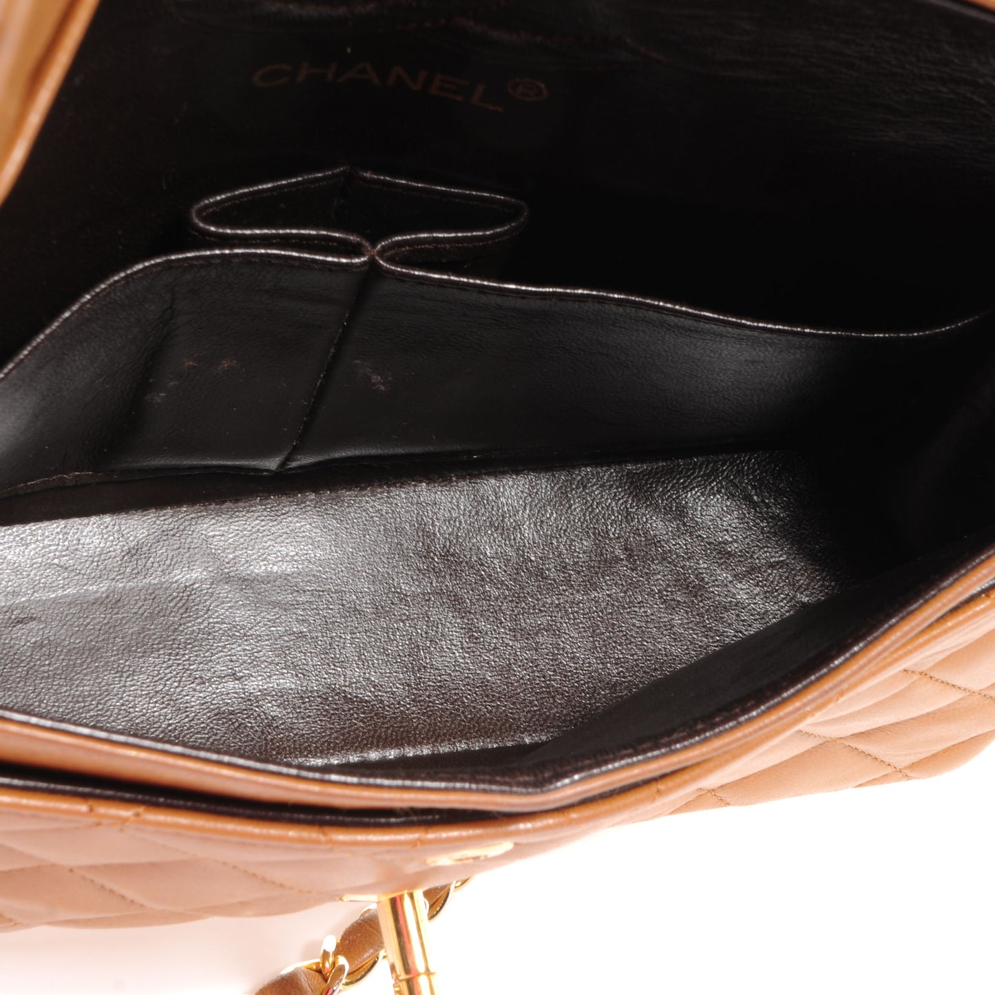 Lambskin Small Double Flap Light Brown