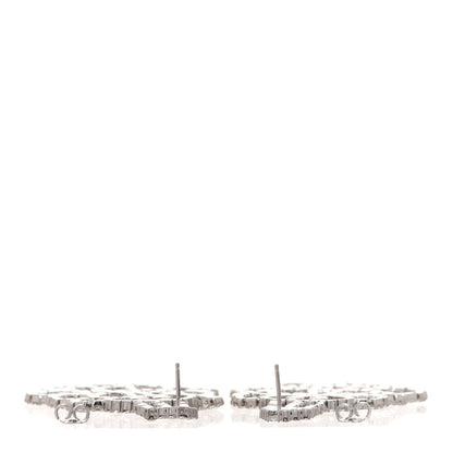 Gucci Metal Crystal Drop Earrings Silver 3 of 5