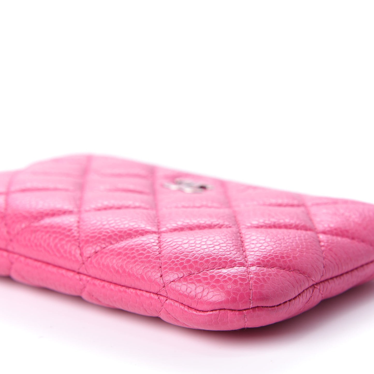 Caviar Quilted Small Cosmetic Case Pink