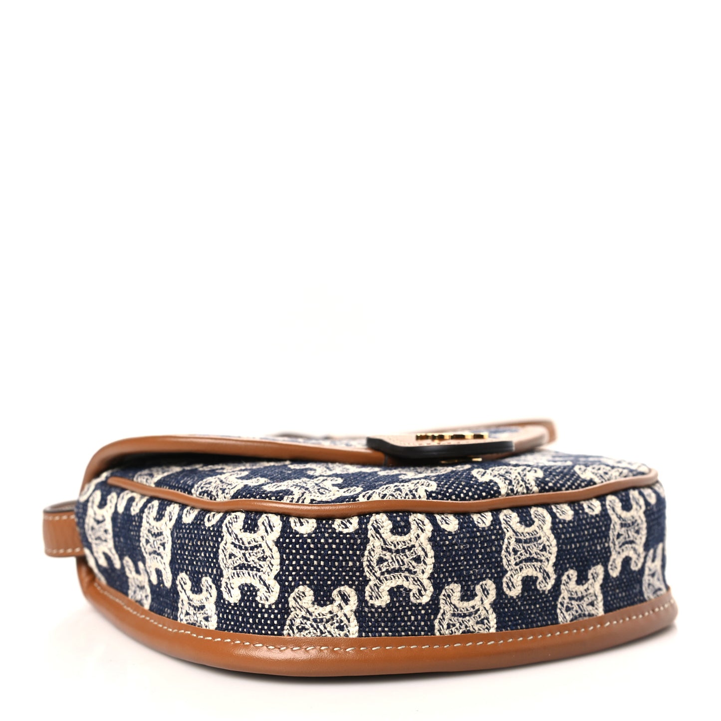Triomphe Canvas Calfskin Mini Besace Bag Navy White
