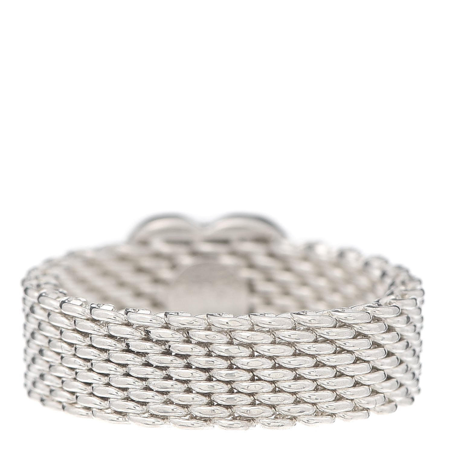 Tiffany Sterling Silver Somerset Mesh Heart Ring 54 6.75 3 of 4