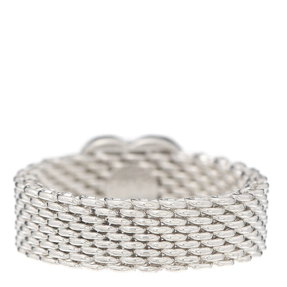 Tiffany Sterling Silver Somerset Mesh Heart Ring 54 6.75 3 of 4
