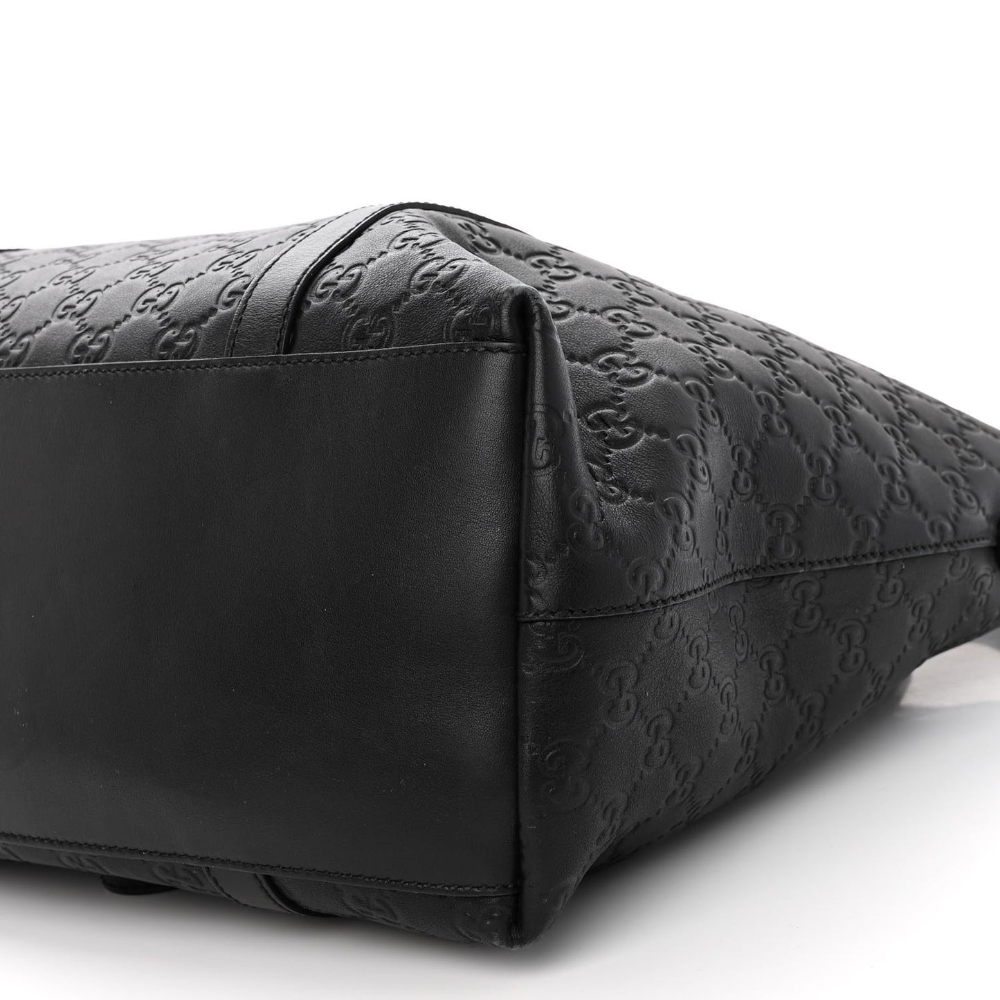 Guccissima Large GG Charm Convertible Dome Satchel Black