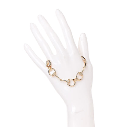 Gucci 18K Yellow Gold Diamond Pave Horsebit Bracelet 2 of 6