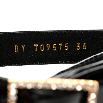 Saint Laurent Patent Stretch Crystal Buckle Lala 105 Tall Boots 36 Black 7 of 11