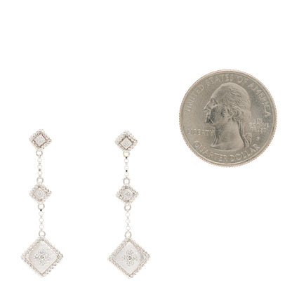 Roberto Coin 18K White Gold Diamond Palazzo Ducale Drop Earrings 2 of 4