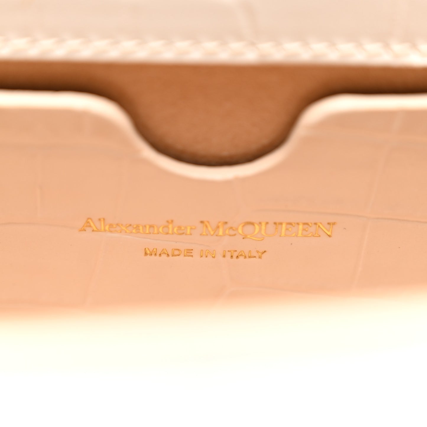 Calfskin Crocodile Embossed Mini Jeweled Satchel Deep Ivory