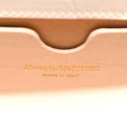 Alexander McQueen Calfskin Crocodile Embossed Mini Jeweled Satchel Deep Ivory 6 of 10
