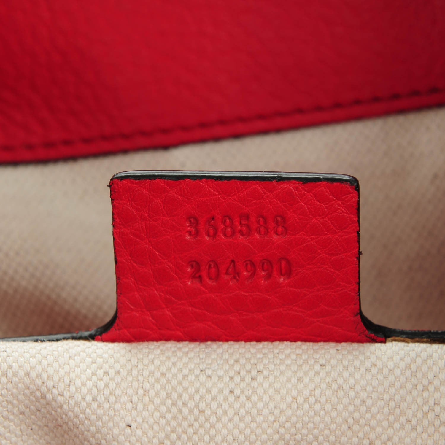 Gucci Pebbled Calfskin Small Soho Drawstring Backpack Tabasco Red 7 of 9