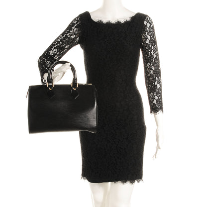 Louis Vuitton Epi Speedy 25 Black 2 of 8