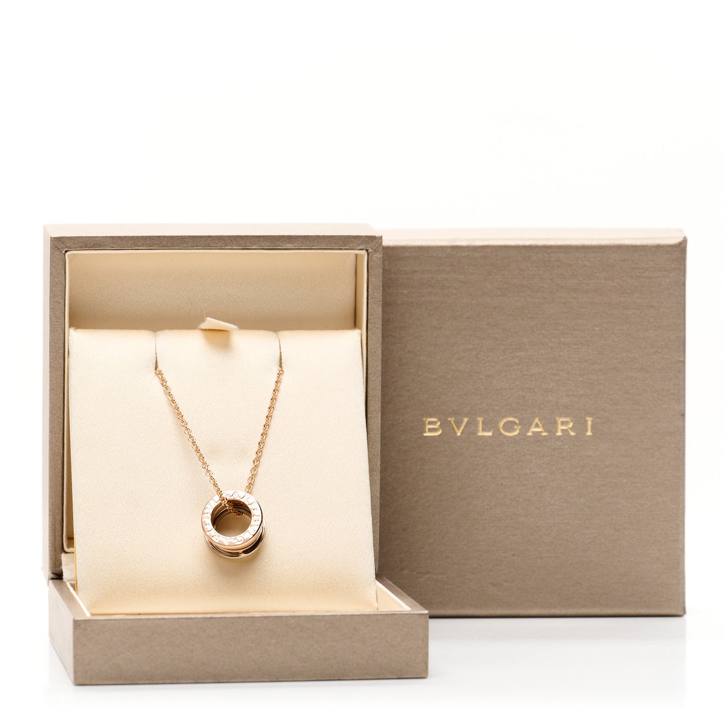 18K Rose White Gold B.Zero1 Pendant Necklace