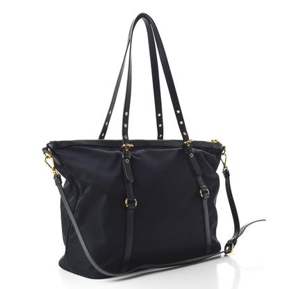 Prada Tessuto Nylon Saffiano Tote Baltico 3 of 9