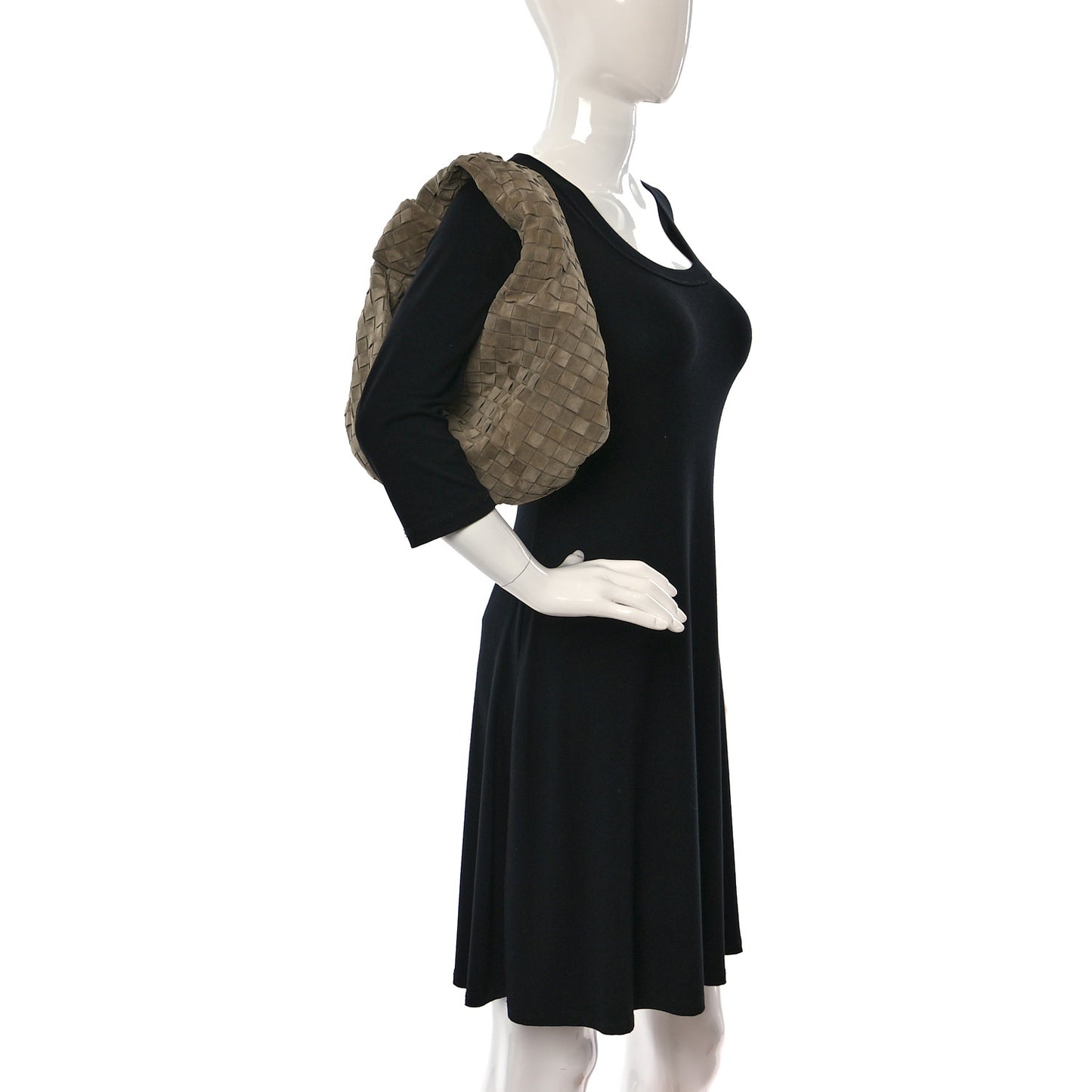 Suede Calfskin Intrecciato Teen Jodie Hobo Taupe