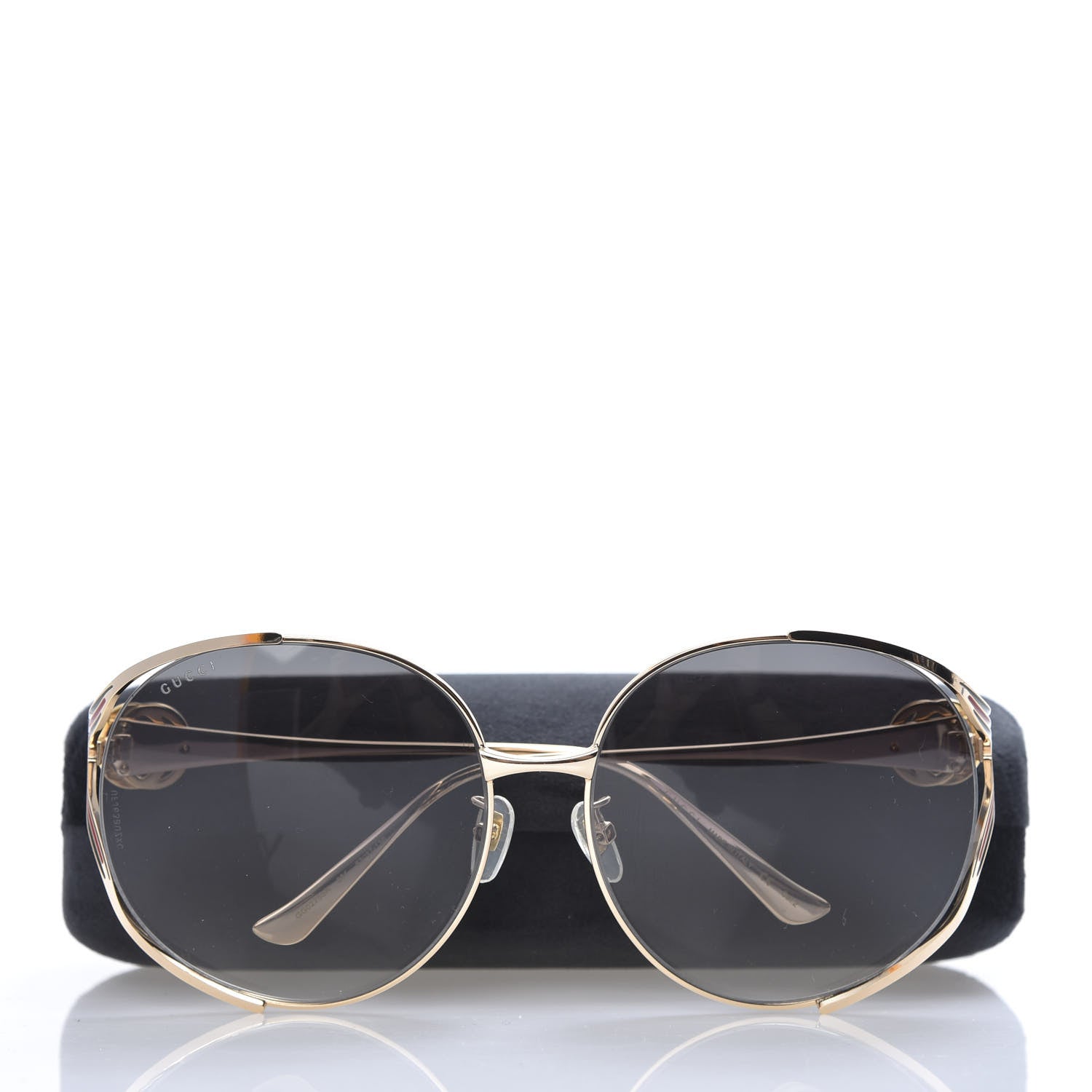 Gucci Metal Oversized Round Frame GG0225S Sunglasses Gold 8 of 8