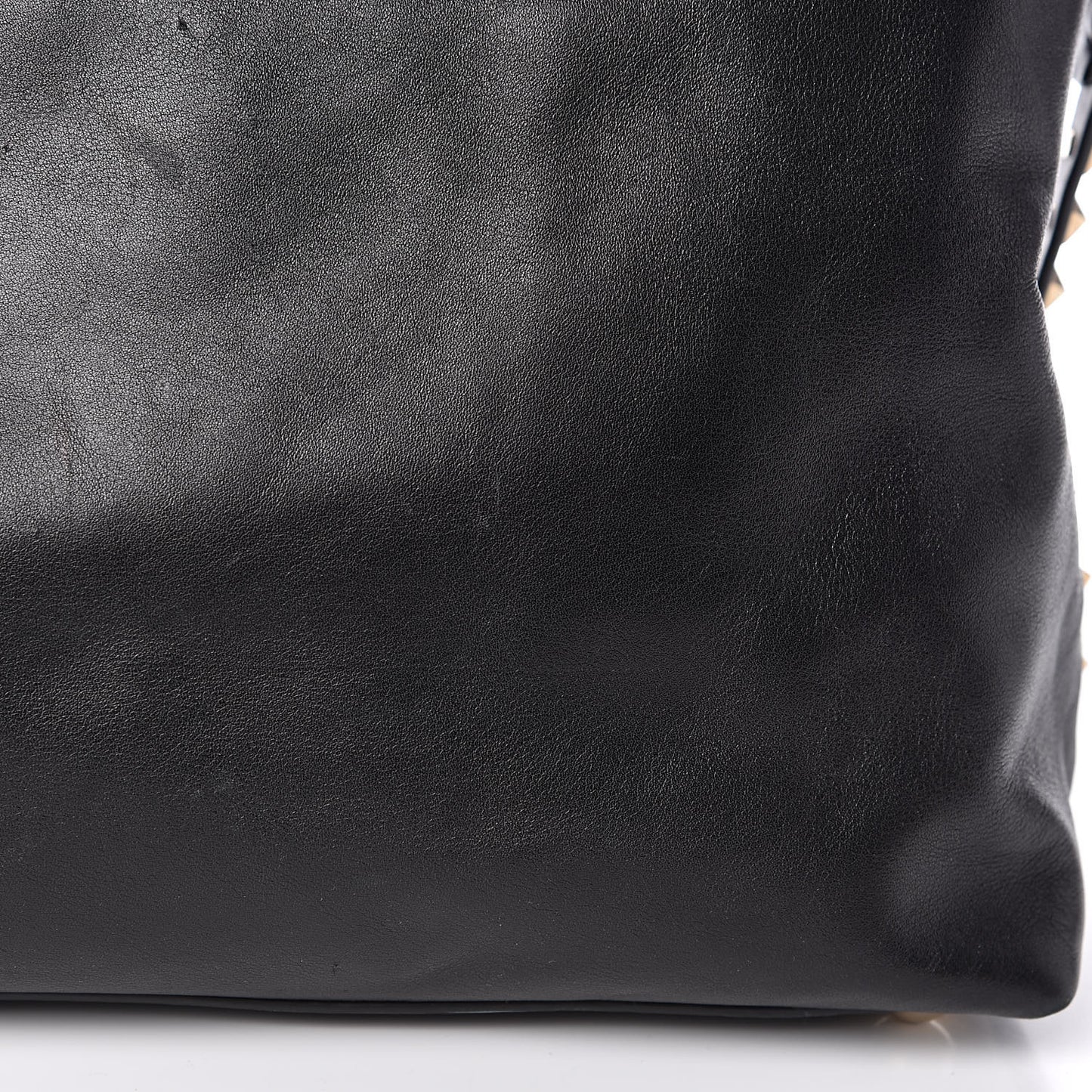 Vitello Rockstud Dome Satchel Black