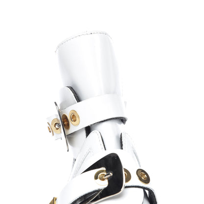 Balenciaga Brushed Calfskin Ceinture Ankle Boots 36 White 10 of 13
