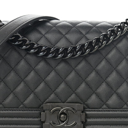 Chanel Caviar Quilted Medium Boy Flap So Black 8 of 14