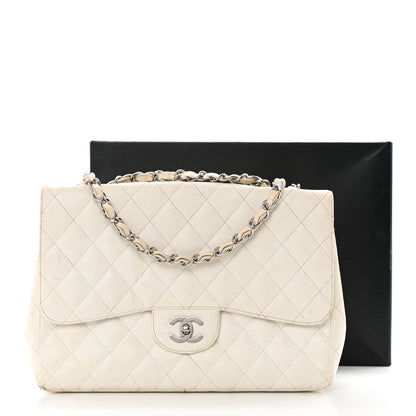 Chanel Caviar Quilted Jumbo Single Flap White 21 of 21
