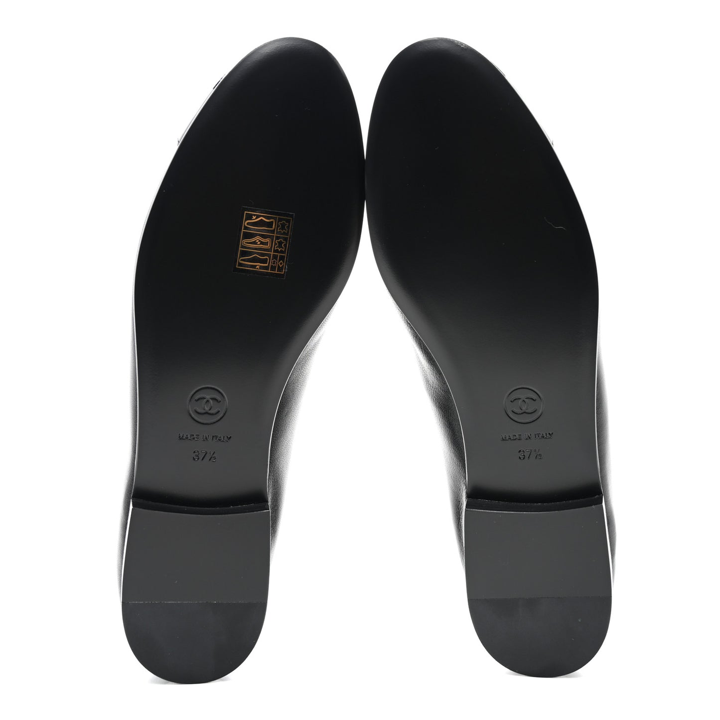 Lambskin Patent Cap Toe Ballerina Flats 37.5 Black