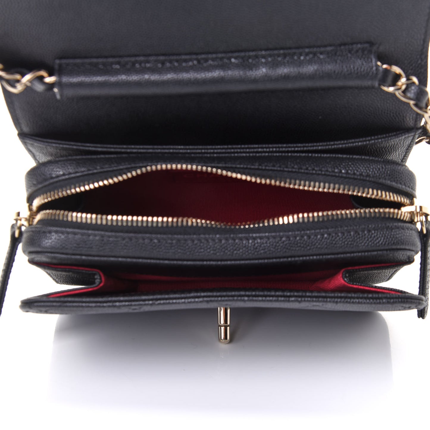 Caviar Quilted Like A Wallet Flap Black