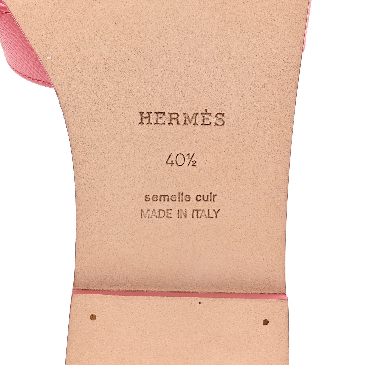 Hermes Epsom Oran Sandals 40.5 Rose De Venise 7 of 10