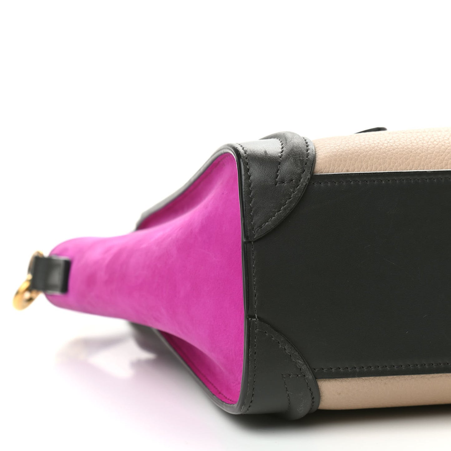 Baby Grained Calfskin Nubuck Nano Tri-Color Luggage Magenta
