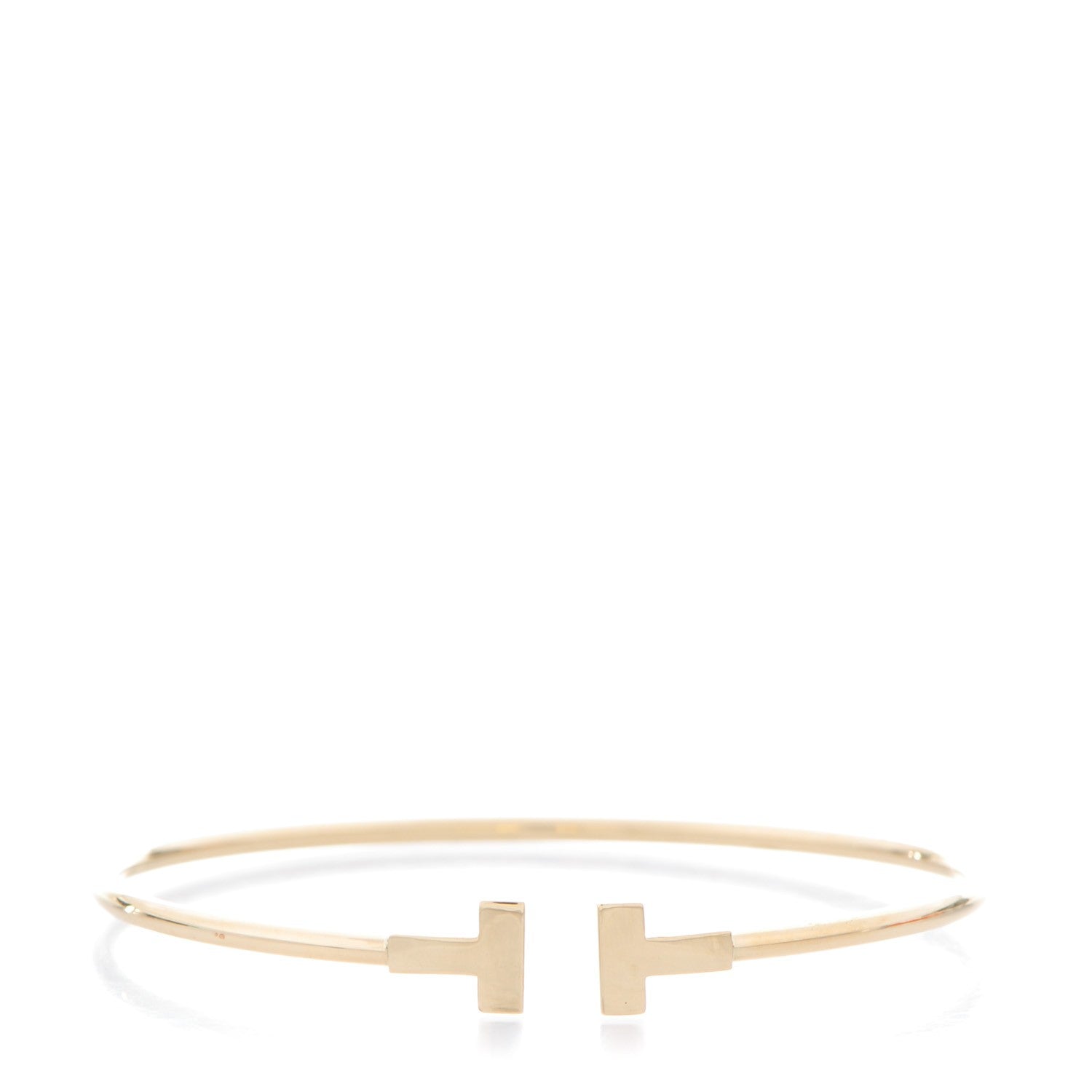 Tiffany 18K Yellow Gold Narrow T Wire Bracelet 1 of 4