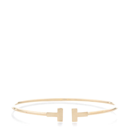 Tiffany 18K Yellow Gold Narrow T Wire Bracelet 1 of 4