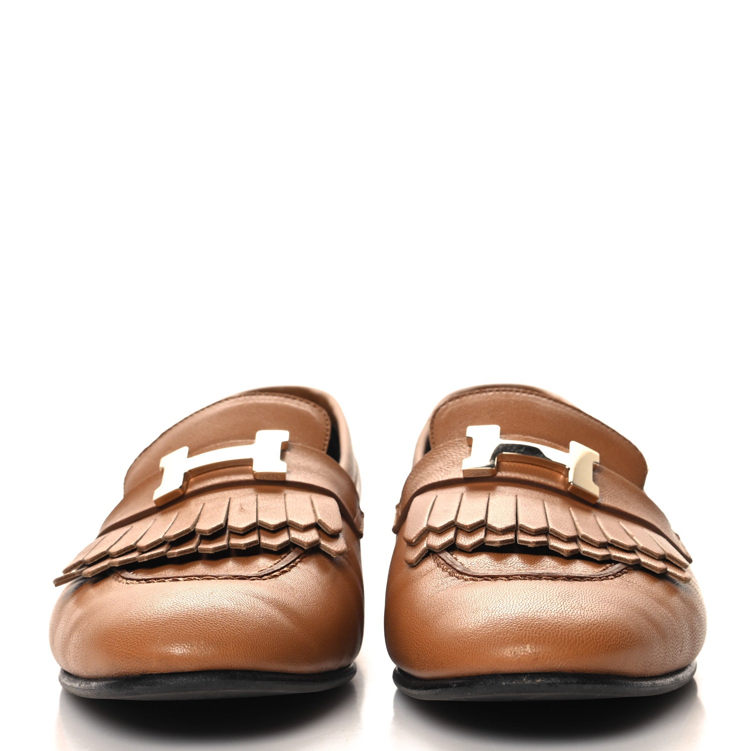 Hermes Goatskin Womens Royal Loafers 38 Naturel 3 of 10