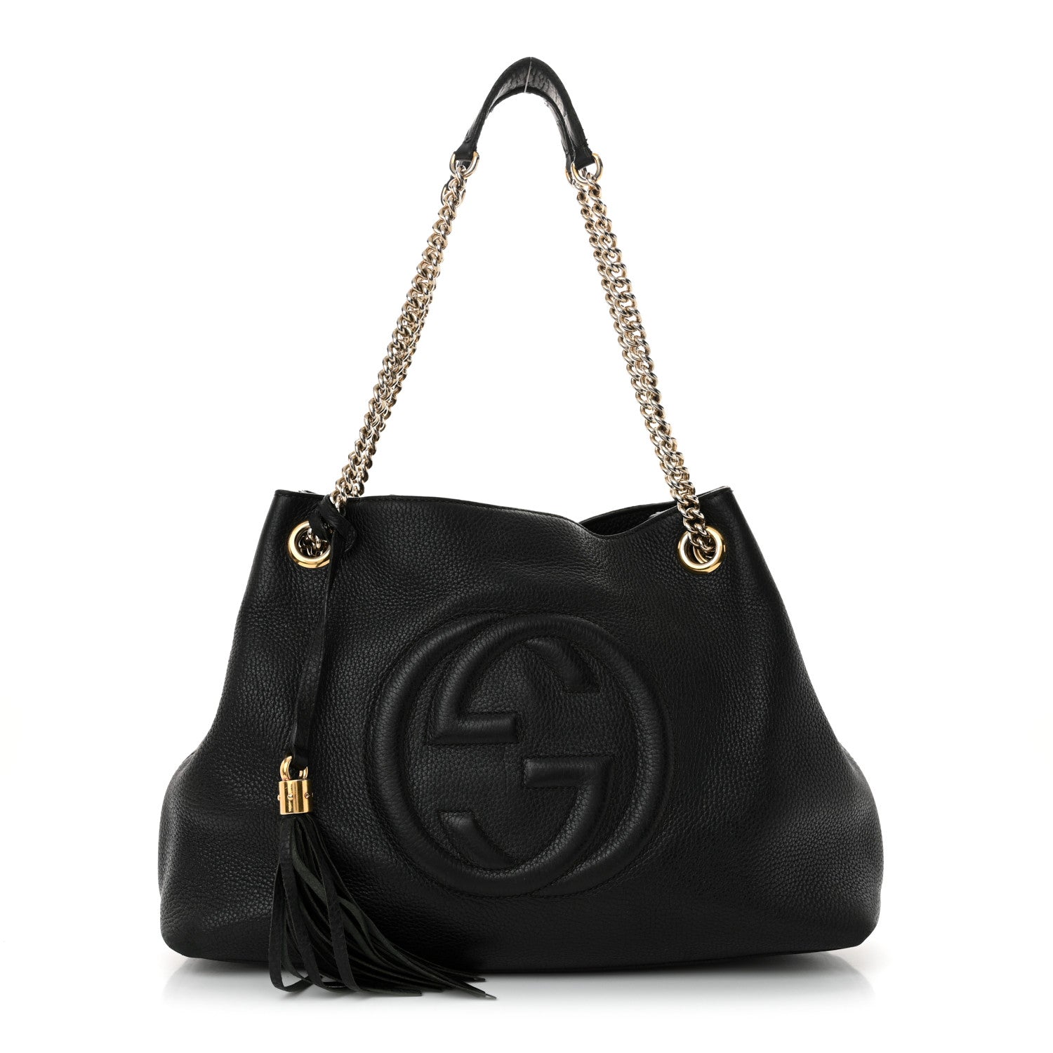 Gucci Pebbled Calfskin Medium Soho Chain Shoulder Bag Black 1 of 22