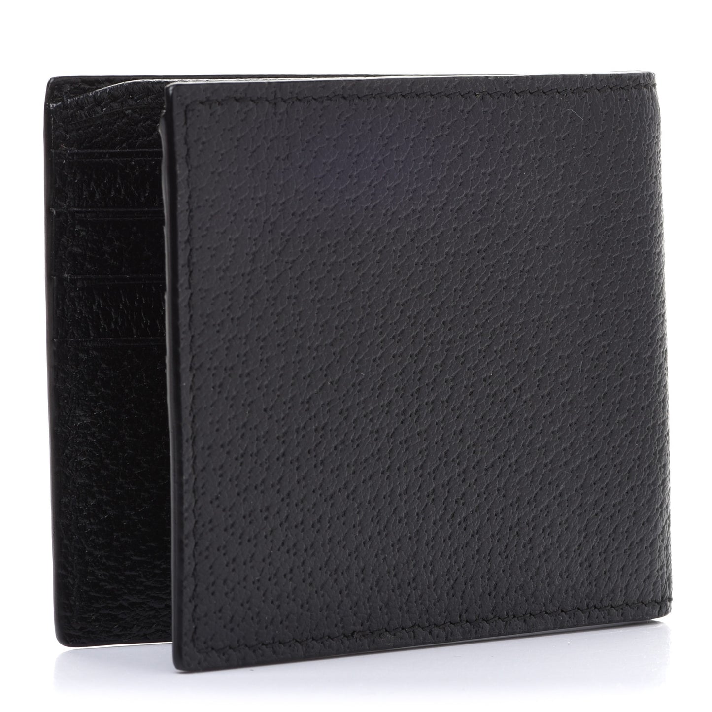 Calfskin Boar Effect GG Marmont Bi-Fold Wallet Black