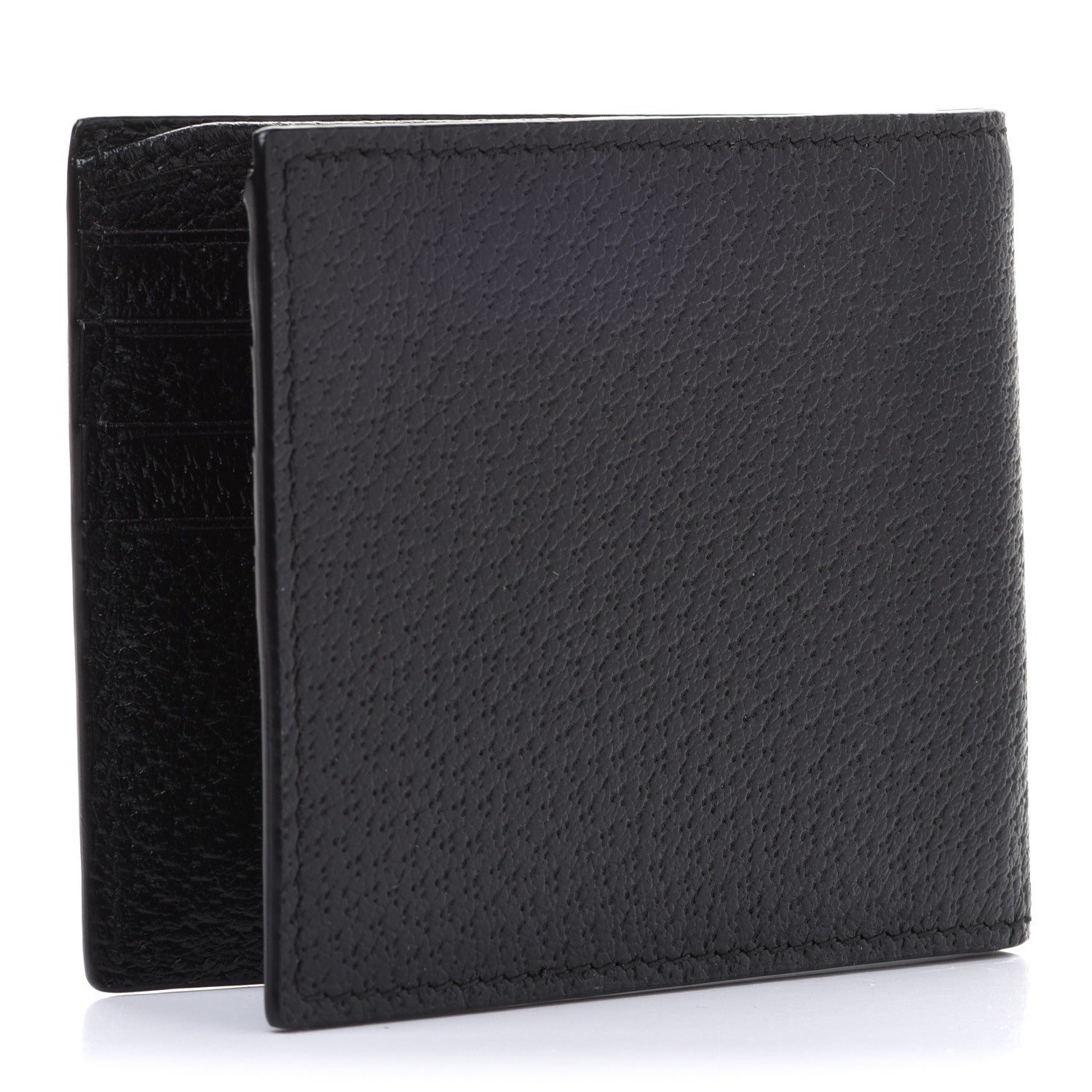Gucci Calfskin Boar Effect GG Marmont Bi-Fold Wallet Black 3 of 8